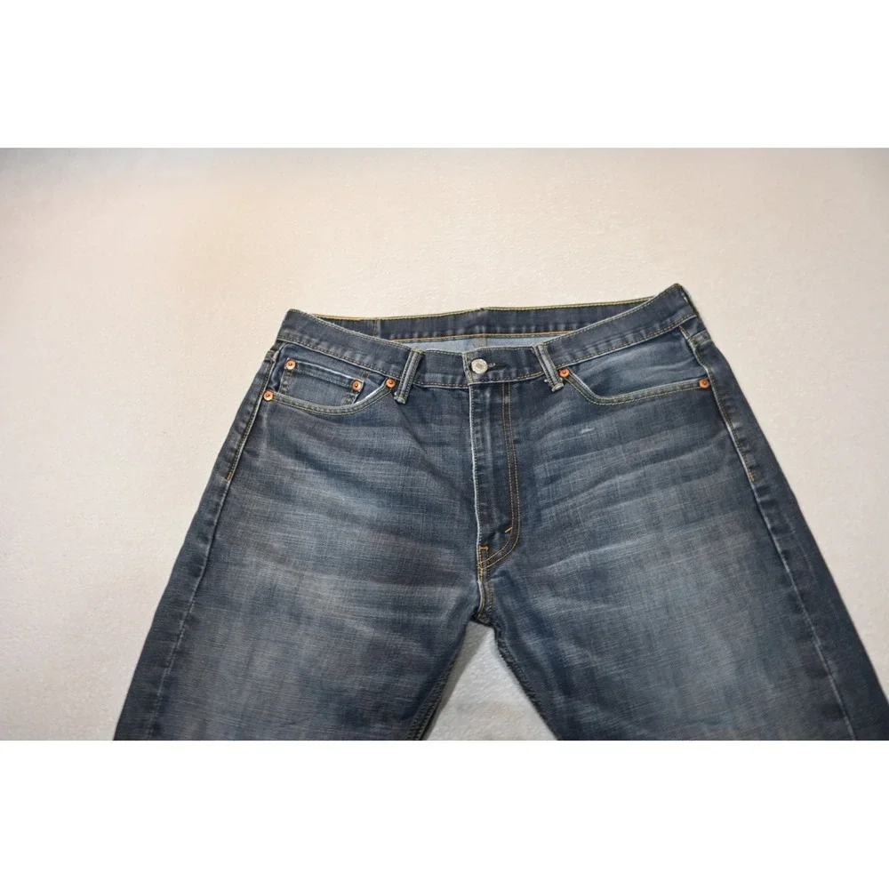 Levis 513 Slim Fit Jeans Mens 36x30 Dark Wash Blue Denim Pants Excellent